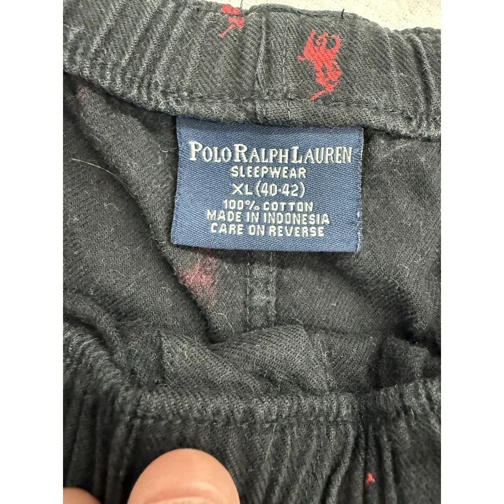 Polo Ralph Lauren Men's 2 Piece Sleepwear Set XL Black Pants w/ Gray Waffle Top
